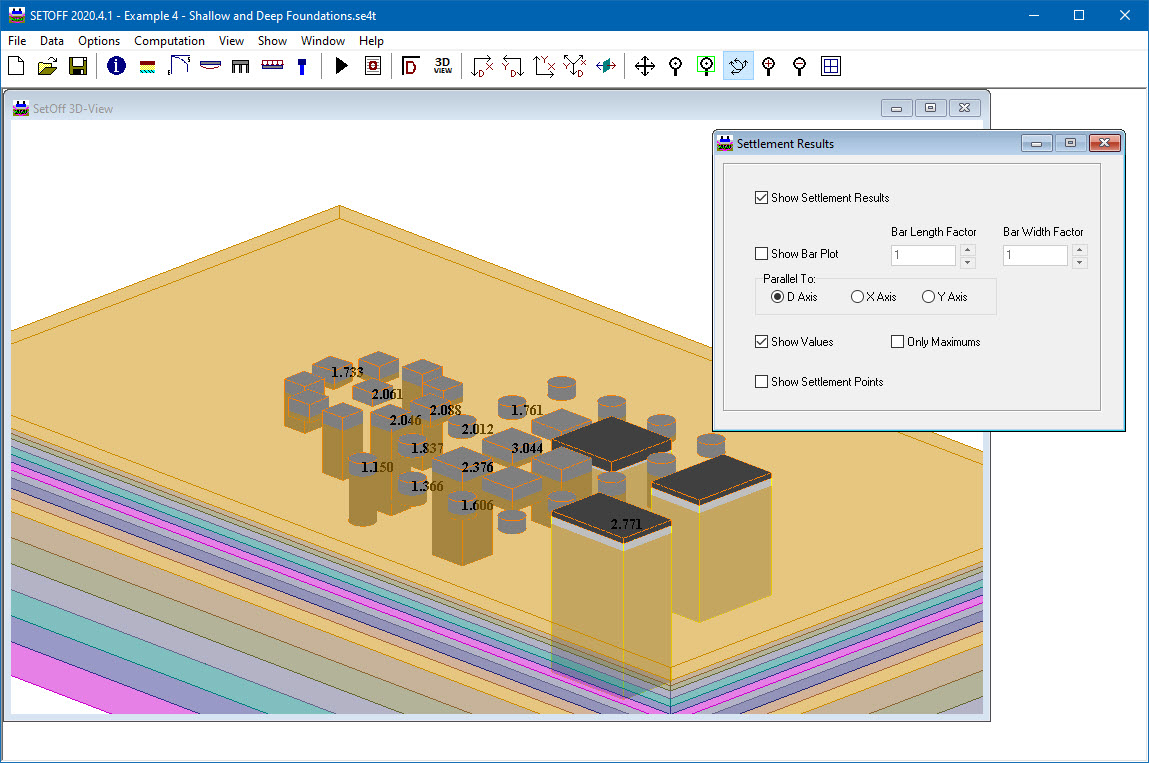 Graphics: Sample 3D View of settlement results